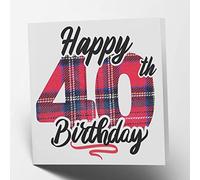 Maturi Carte d'anniversaire tartan « Happy 40th Birthday » - Intérieur vierge