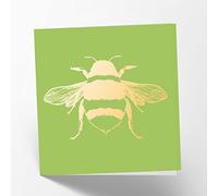 Maturi Carte de vœux vierge avec abeille dorée sur fond vert