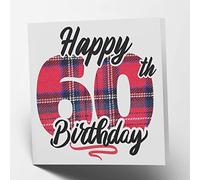 Maturi Carte tartan « Happy 60th Birthday » - Intérieur vierge