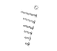 Matybobe Kit D'assortiment de Vis et écrous à Six Pans Creux M2, Acier (C | 150 Boulons avec 100 écrous, Six Tailles M2 X 4 Mm à M2 X 16 Mm, Options à Tête Plate avec Bouton de Capuchon, Fixations