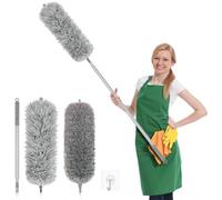 Mauepersu Plumeau Télescopique Extensible avec Tige Télescopique 75-250cm | Balai à Poussière Extensible,Tête de Loup, Microfibre Lavable, Pour Plafonds, Meubles, Stores
