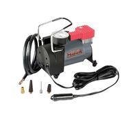 MAUK® Mini compresseur d'air comprimé pour voiture 12 V 10 bar - Pompe électrique pour voiture/pompe à air avec manomètre et 4 adaptateurs pour pneus, planche SUP, vélo, football, handball, ballons |