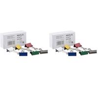 MAUL 21325-99 Pince-Notes Couleurs Assorties, (B) 25 mm, Écartement : 9 mm (Lot de 2)