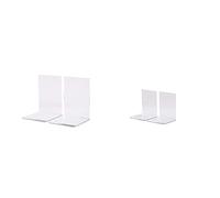 Maul 3513505 Lot de 2 Serre-Livres Transparent & Paire de Serre-Livres Haute Qualité Acrylique Moderne 10 x 8 x 10 cm Transparent
