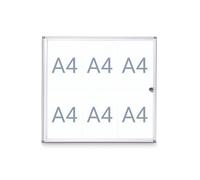 MAUL Vitrine d'affichage MAULextraslim format paysage 6 x A4 Aluminium 3.1 x 71 x 65.1 cm argenté