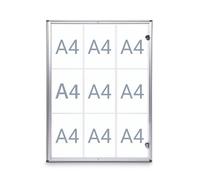 MAUL Vitrine d'affichage MAULextraslim format vertical 9 x A4 Aluminium 3.1 x 71 x 95.1 cm argenté