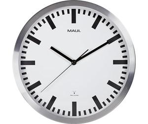 MAUL 9063308 - Pilote radio piloté / horloge murale - Diamètre: 300 mm - Argent