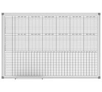 MAUL Agenda Mensuel/Annuel Standard MAUL, Tableau Blanc Magnétique + Inscriptible, avec Impression Semaines/Mois et Division Journalière, 60 x 90 cm