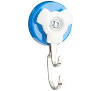MAUL Aimant avec Double Crochet Carrousel, Rond, Orientable, Acier/Plastique, Résistance 18 kg, 56 x 12 mm, Bleu/Blanc