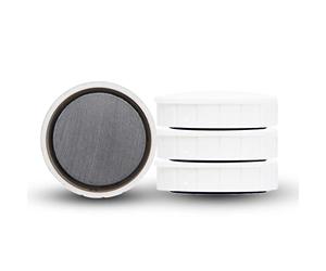 Maul Aimant MAULsolid, Lot de 4 Gros Aimants Puissants à Usage Multiple, Aimants Ronds au Design Moderne, 32 x 9, 6 mm, Charge Jusqu'à 0, 8 kg, Blancs