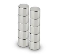 Aimant néodyme en forme de pastille, 10 mm, argent