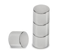 MAUL Aimant Néodyme en Forme de Pastille, Lot de 4 Aimants Ronds Particulièrement Puissants, Aimants au design Moderne, 12 x 10 mm, Charge Jusqu'à 5, 3 kg, Argent