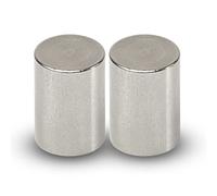 MAUL Aimant Néodyme, Lot de 2 Aimants Ronds Particulièrement Puissants à Usage Multiple, Aimants au design Moderne et Élégant, 25 x 35 mm, Charge Jusqu'à 19 kg, Argent