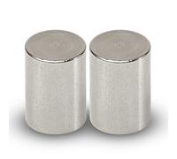 MAUL Aimant Néodyme, Lot de 2 Aimants Ronds Particulièrement Puissants à Usage Multiple, Aimants au design Moderne et Élégant, 20 x 25 mm, Charge Jusqu'à 13 kg, Argent