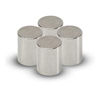 MAUL Aimant Néodyme, Lot de 4 Aimants Ronds Particulièrement Puissants à Usage Multiple, Aimants au design Moderne et Élégant, 16 x 20 mm, Charge Jusqu'à 9 kg, Argent