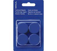 MAUL Aimants bleus MAULpro lot de 4 ronds maintien sûr | couleur vive repérable, tenue fiable au quotidien, boîtier incassable, format compact pour tableaux