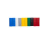 MAUL Aimants rectangle Lot de 10 pièces multicolores 1 kg | bleu rouge jaune gris vert noir blanc, maintien fiable jusqu’à 1 kg, format plat facile à saisir, plastique solide