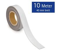 Ruban magnétique, 40 mm x 10 m, épaisseur: 1 mm, blanc