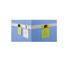 MAUL Bande métallique blanche aimantée autocollante | Pose murale sans perçage, surface résistante aux rayures, format recoupable, fixation pratique des notes