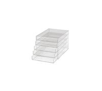 MAUL Boîte à Tiroirs A4 en Acrylique, Organiseur de Bureau avec 5 Compartiments pour le Rangement de Papier, Facture, Documents, Empilable sur le Bureau ou l'Étagère, Transparent