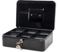 MAUL Caisse à monnaie - Acier laqué, serrure cylindre avec 2 clés - 25 x 19 x 9 cm - Noir