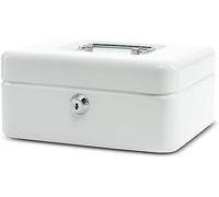 MAUL Caisse à monnaie 200x170x90 mm – acier laqué, verrouillable, insert amovible, 2 clés – Blanc