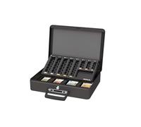 MAUL Caissette à Monnaie en Acier avec Insert de Comptage, Verrouillable, Compartiment à Billets Amovible, Caisse Portable avec 2 Clés, Convient Comme Coffre-Fort, Caisse à pourboires, Noir