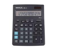 MAUL Calculatrice de bureau MXL 14 écran LCD 1 ligne, 14 chiffres Solaire Pile 20.5 x 15.5 x 3.5 cm noir