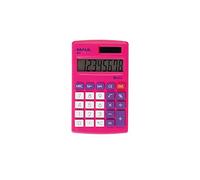 Maul Calculatrice de Poche M 8, Calculatrice avec Grand Affichage à 8 Chiffres, Fonctions Standard pour Le Bureau, l'université et l'École, Alimentation Solaire et à Pile, Rose