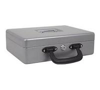 MAUL Caisse à Monnaie en Acier avec Insert de Comptage, Verrouillable, Insert Amovible, Caisse Portable avec 2 Clés, Convient Comme Tirelire, Coffre-Fort et Tiroirs Caisse Monnaie, Argenté
