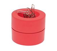 MAUL Distributeur de Trombones MAULpro Eco, 7, 3 x 6 cm, Organiseur de Bureau pour Trombones, Rangement Bureau en 85 % de Plastique Recyclé, 15 Trombones Inclus, Boite Trombone Élégant, Rouge