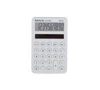 MAUL Eco Calculatrice MD 1 | Calculatrice Solaire avec 10 Chiffres et 5 Fonctions | Calculatrice en 60% Plastique recy alculatrice de Bureau | Blauer Engel/uz116 | Blanc