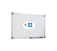 MAUL Tableau Blanc 2000 MAULpro 60 x 90 cm, Tableau Blanc Magnétique en Aluminium avec Plumier pour Marqueurs pour Tableaux Blancs, surface Résistante aux Rayures, Paysage ou Portrait, Gris