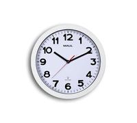 Horloge murale Maul Step RC Ø30x5cm Plastique blanc / blanc