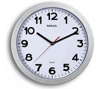 MAUL Horloge murale MAULstep 30 cm – Horloge à quartz, bonne lisibilité – Argenté