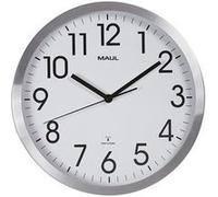MAUL Horloge murale radio MAULmove, diamètre 300 mm, argent