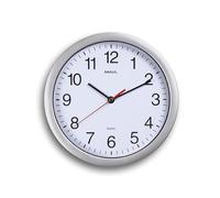 Maul Horloge Murale MAULrun 25 cm, Horloge à Quartz Élégante, Horloge Classique pour Le Bureau, l'Atelier et à la Maison, Bonne Lisibilité, Argenté