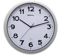 Maul Horloge Murale MAULstep Radio-pilotée argentée Ø40 cm | heure précise automatique, lecture facile, cadran blanc contrasté, cadre robuste, fonctionnement silencieux, pile incluse