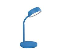 MAUL Lampe de bureau LED MAULabby bleue compacte orientable blanc chaud | éclairage confortable, bras flexible précis, pied stable antidérapant, source remplaçable, format gain de place