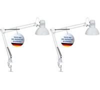 MAUL lampe de bureau MAULstudy en métal | Lampe LED professionnelle | Lampe à pince flexible pour le bureau, le salon et l'atelier | Haute qualité d'éclairage à LED | Sans ampoule | Blanc (Lot de 2)