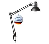 MAUL lampe de bureau MAULstudy en métal | Lampe professionnelle | Lampe à pince flexible pour le bureau, le salon et l'atelier | Haute qualité d'éclairage à LED | Ampoule LED incluse | Noir