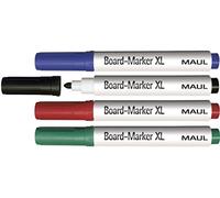 MAUL Marqueurs Feutre Effacable pour Tableau Blanc ''XL'' Pointe Large Ronde 2-2.5 mm Assortis 4 Pièces 6382799
