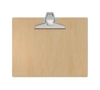 MAUL MAULtilia - Porte-bloc A4 - En bois de qualité supérieure - Format paysage A4 - Porte-bloc stable à suspendre - Avec pince vintage - 26 x 30,7 x 3,74 cm - Marron