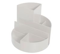 MAUL organisateur de bureau MAULrundbox 140x125mm | Organiseur stylé à 6 compartiments | Pour ranger stylos, ciseaux et carte de notes | Rangement pratique pour le bureau | Gris