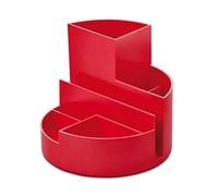 MAUL Organisateur de bureau MAULrundbox Eco – rond, plus de 85% plastique recyclé – Rouge