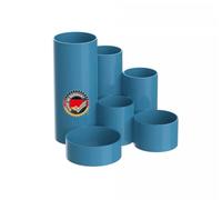 MAUL Organisateur de Bureau MAULtubo 15 x 12, 5 cm, Pot A Crayon avec 6 Compartiments de Diamètres, Organisateur pour Bureau, Cuisine, l'Atelier et pour des Articles Cosmétiques, Atlantic Blue