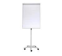 MAUL Paperboard MAULoffice 70 x 100 cm, Tableau Blanc Mobile avec Pied en Étoile, Tableau Magnétique avec Bac de Rangement pour Marqueurs, Promarker et Stylo Feutre, Réglable en HAuteur, Gris