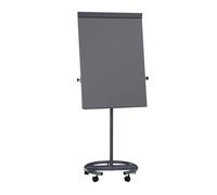 MAUL Paperboard MAULoffice 70 x 100 cm, Tableau Blanc Mobile avec Pied Rond et 5 Roulettes, Tableau Magnétique avec Bac de Rangement pour Marqueurs et Promarker, Réglable en HAuteur, Anthracite