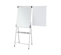 MAUL Paperboard MAULpro 69 x 100, 5 cm, Tableau Blanc avec 4 Pieds et Roulettes, Tableau Réglable en HAuteur, Tableau avec Grand Bac de Rangement pour Marqueur, Promarker et Stylo Feutre, Gris