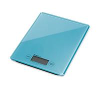 MAUL Pèse-lettres MAULgloss bleu clair numérique 5 kg compact | surface en verre élégante, format plat gain de place, tare à une touche, unités g lb oz ml, pile incluse